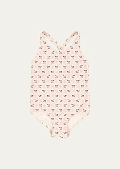 THIS ITEM IS NOT AVAILABLE.Konges SlojdGirl's Merle Cherry-Print One-Piece Swimsuit, Size 9M-10