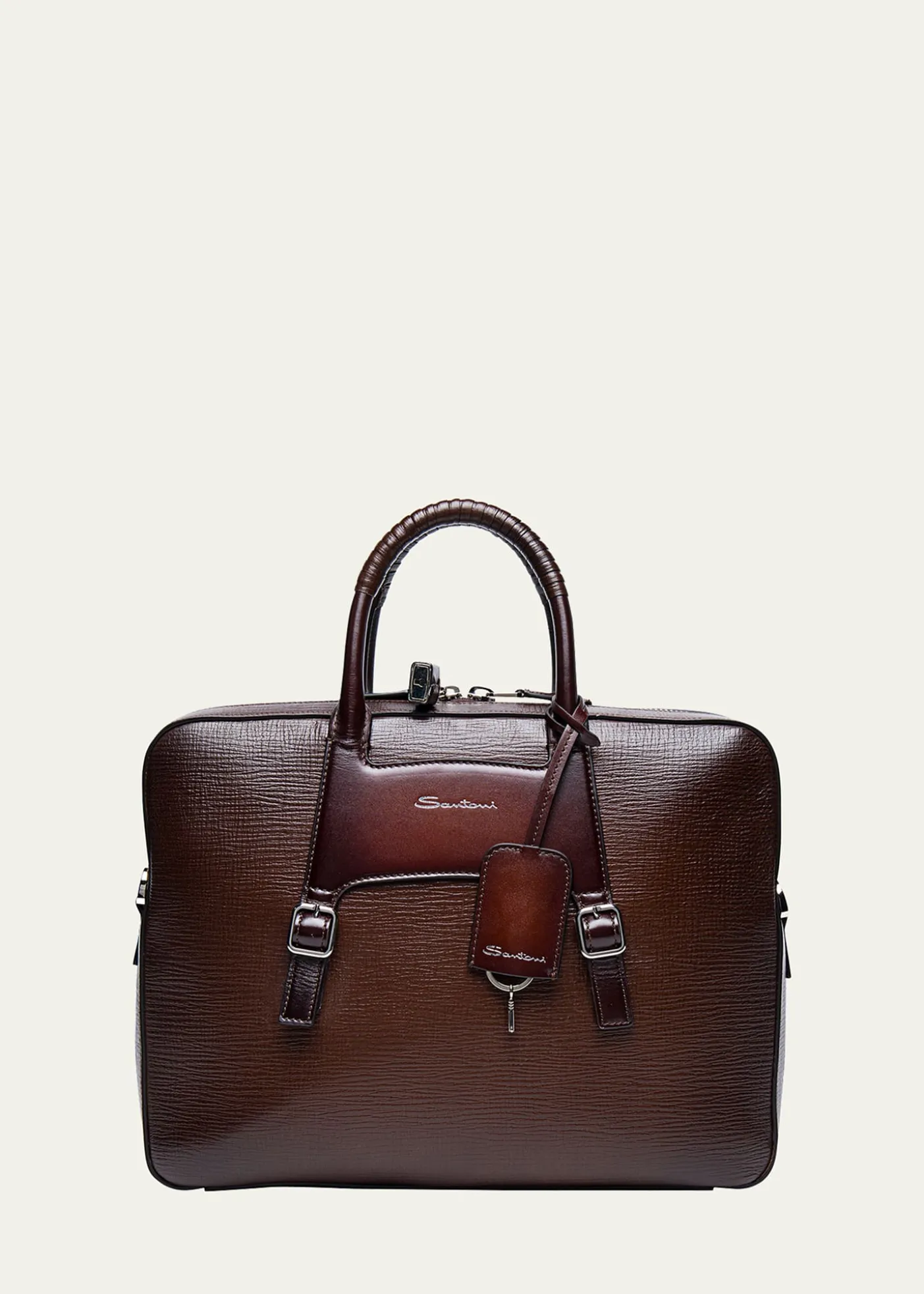 THIS ITEM IS NOT AVAILABLE.SantoniMen's Embossed Leather Computer Briefcase