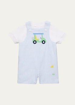 THIS ITEM IS NOT AVAILABLE.Florence EisemanBoy's Golf Cart Check Seersucker Shortall, Size 3M-24M