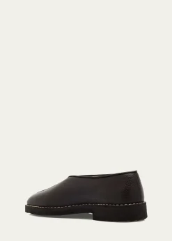 THIS ITEM IS NOT AVAILABLE.LEMAIREMen's Piped Crepe Leather Slippers