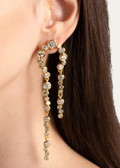 THIS ITEM IS NOT AVAILABLE.Alexis BittarAsterales Gold CZ Arched Long Earrings