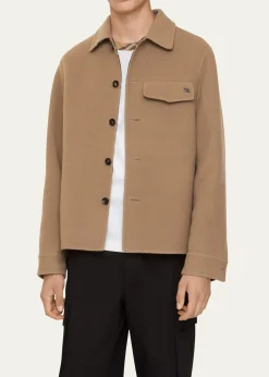THIS ITEM IS NOT AVAILABLE.BurberryMen's Wool EKD-Pocket Overshirt