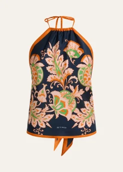 THIS ITEM IS NOT AVAILABLE.EtroFloral-Print Silk Twill Halter Top