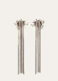 THIS ITEM IS NOT AVAILABLE.McQueenSunflower Crystal Fringe Drop Earrings
