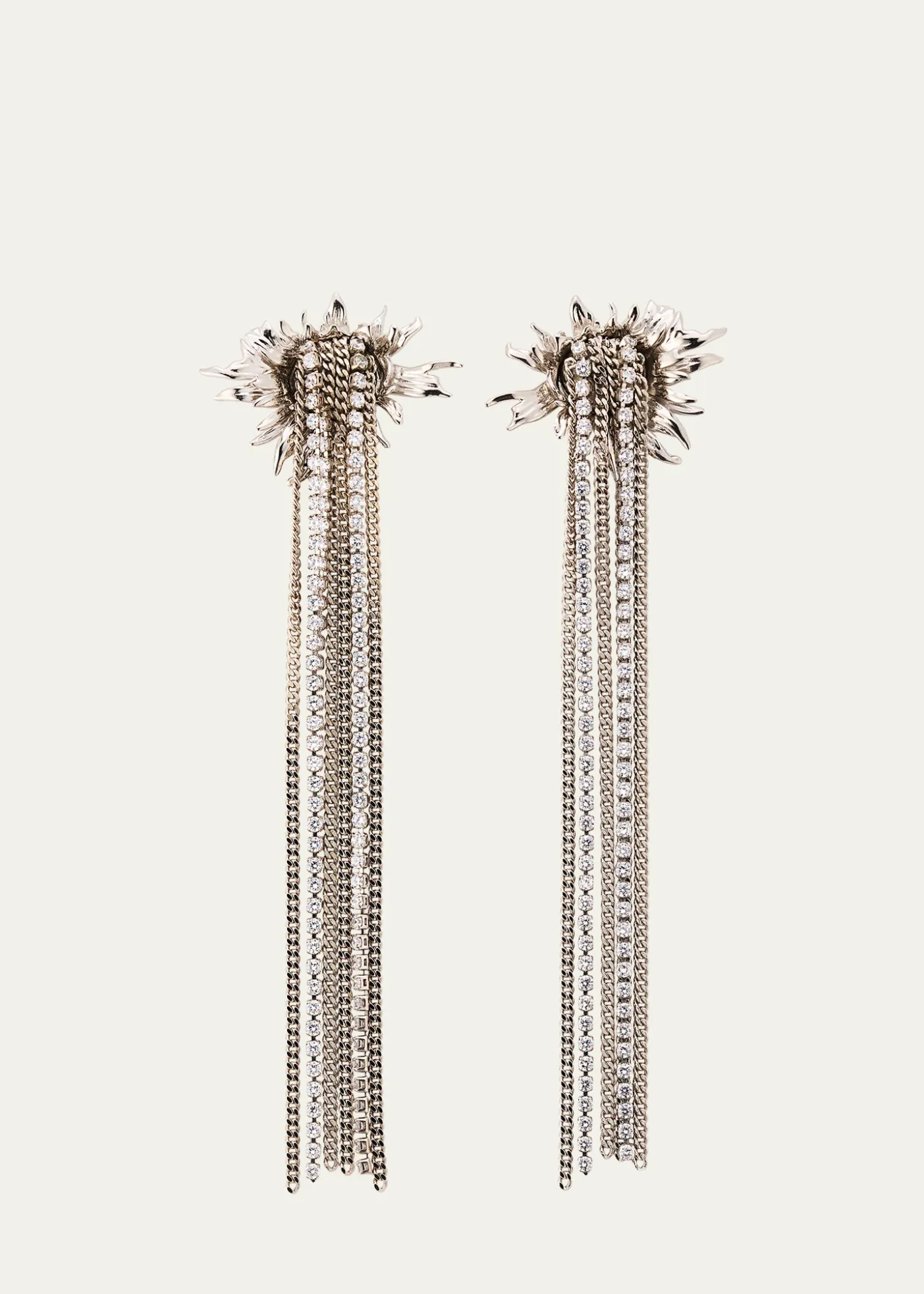 THIS ITEM IS NOT AVAILABLE.McQueenSunflower Crystal Fringe Drop Earrings