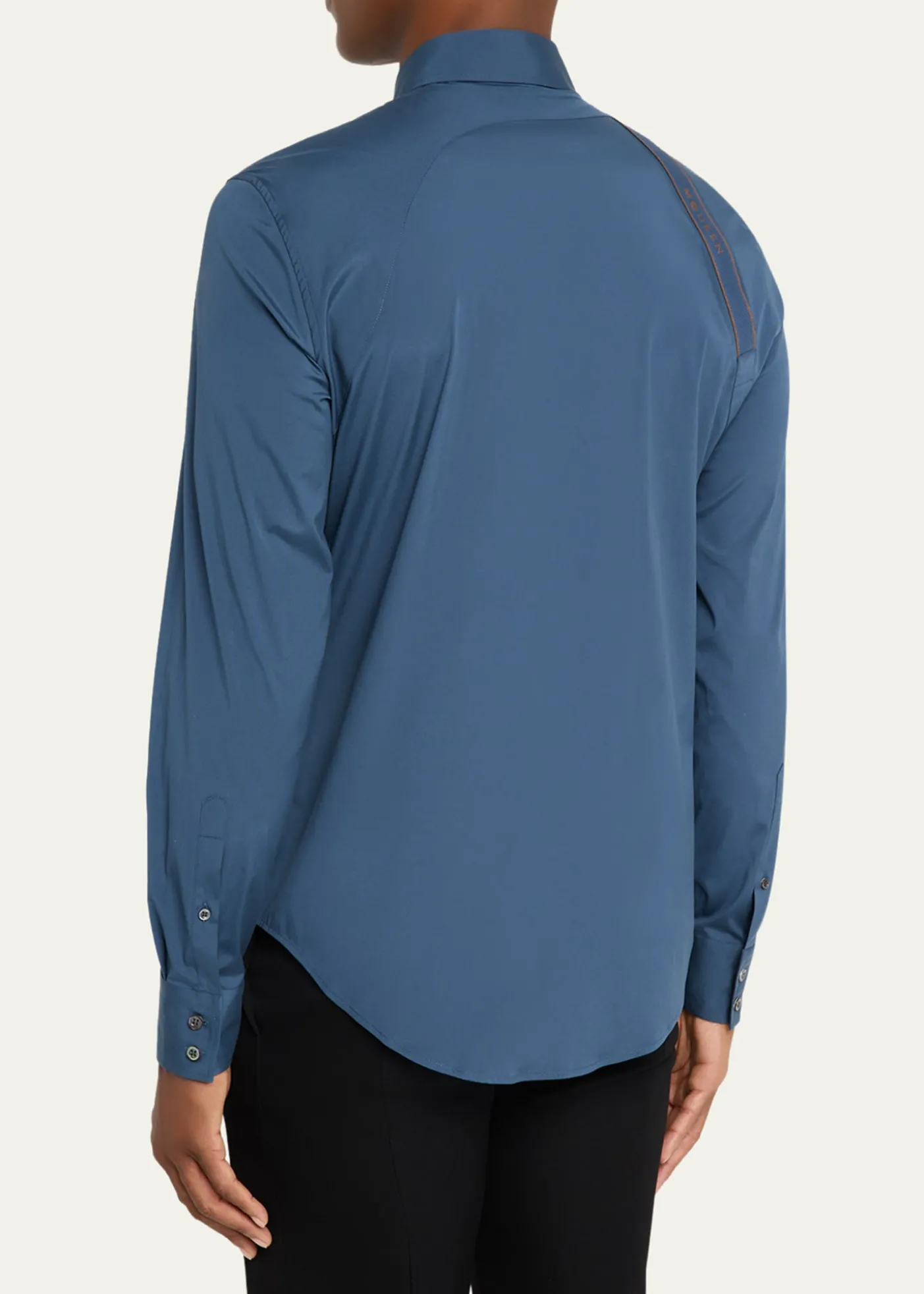 THIS ITEM IS NOT AVAILABLE.McQueenMen's Logo-Tape Harness Dress Shirt