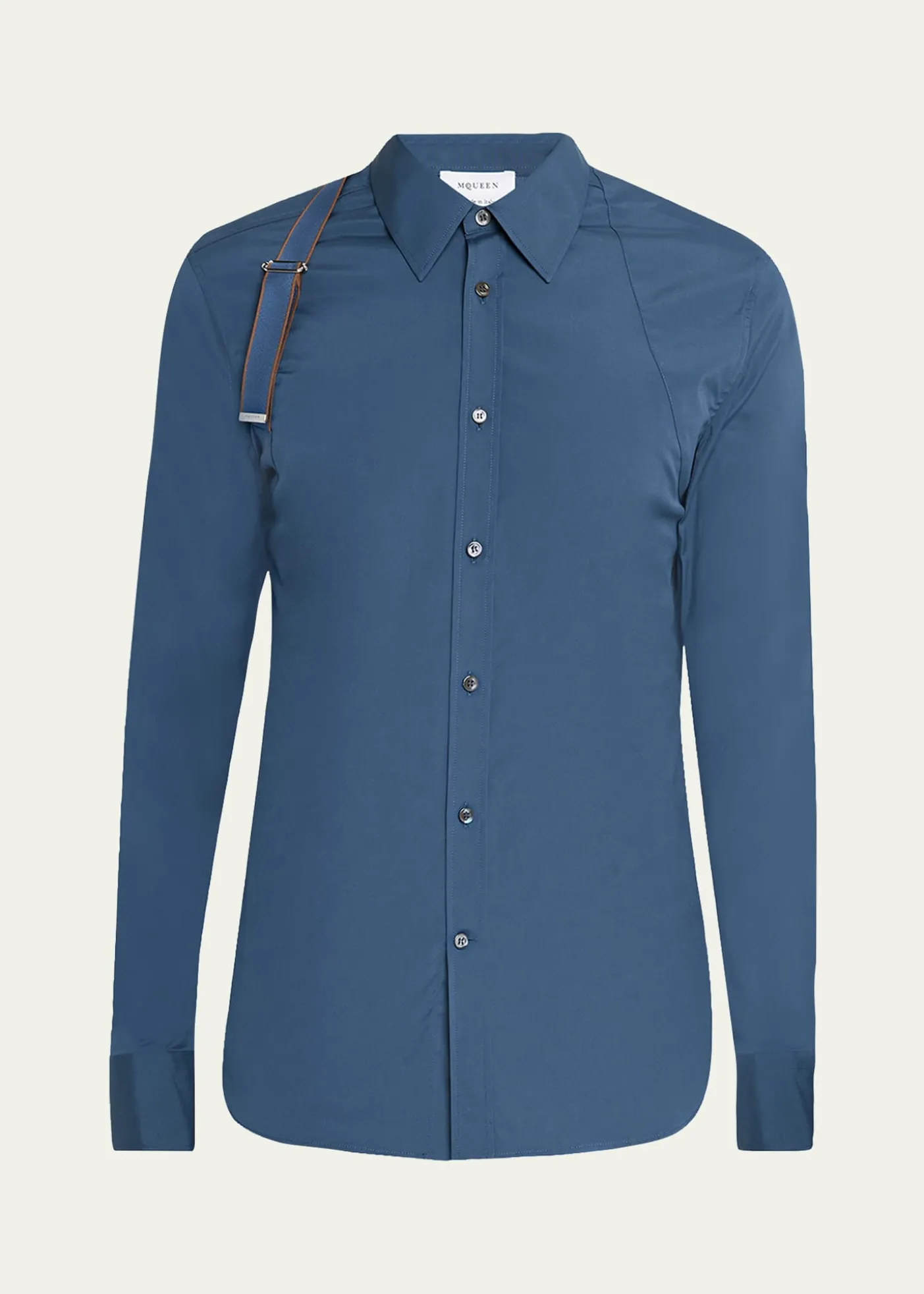 THIS ITEM IS NOT AVAILABLE.McQueenMen's Logo-Tape Harness Dress Shirt