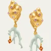 THIS ITEM IS NOT AVAILABLE.Oscar de la RentaSeashell and Coral Clip-On Earrings