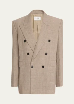 THIS ITEM IS NOT AVAILABLE.Saint LaurentMen's Double-Breasted Blazer Jacket