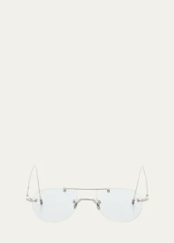 THIS ITEM IS NOT AVAILABLE.Thom BrowneMen's Rimless Titanium Aviator Eyeglasses