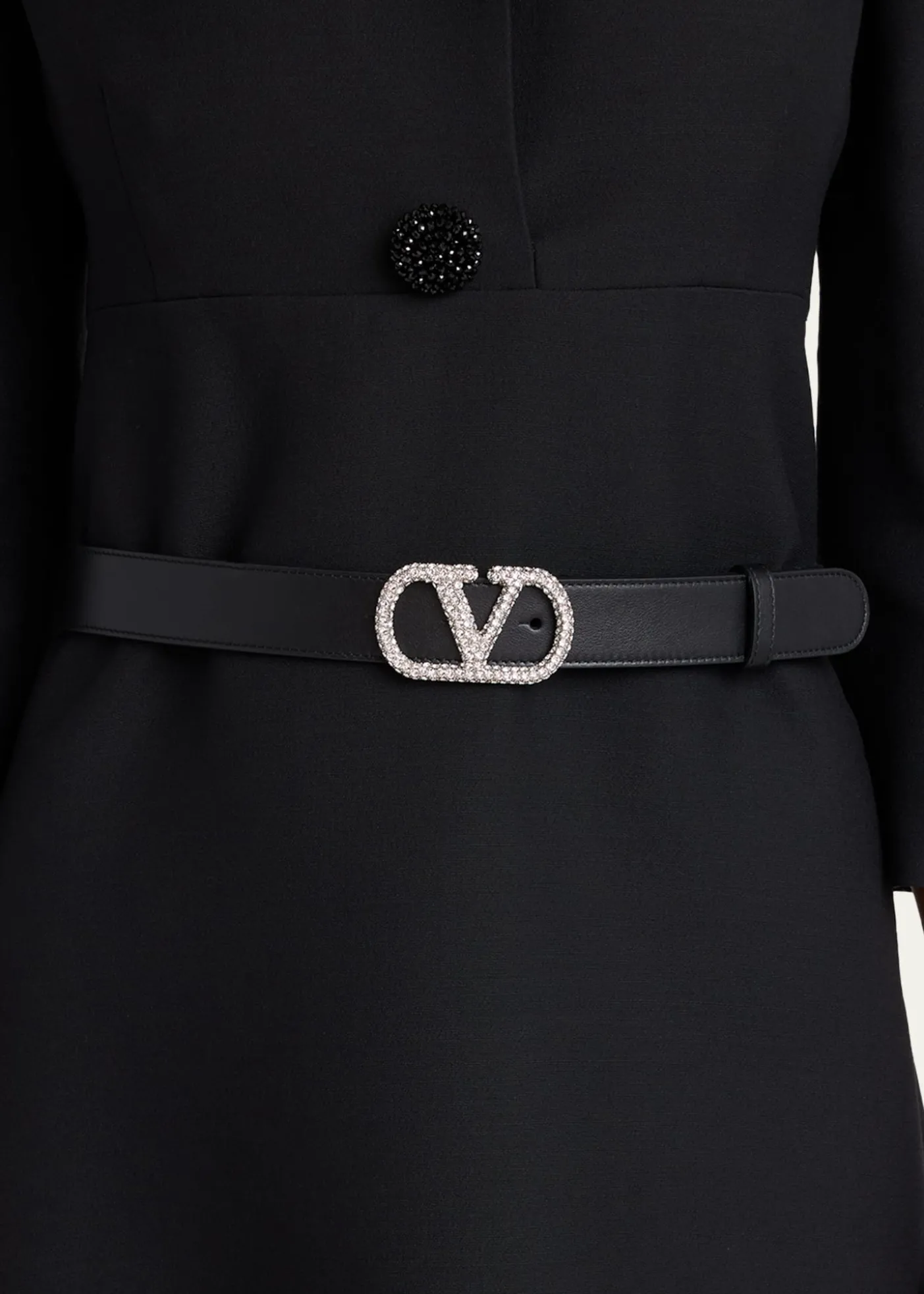 THIS ITEM IS NOT AVAILABLE.Valentino GaravaniVLogo Signature Crystal-Embellished Leather Belt, 30mm