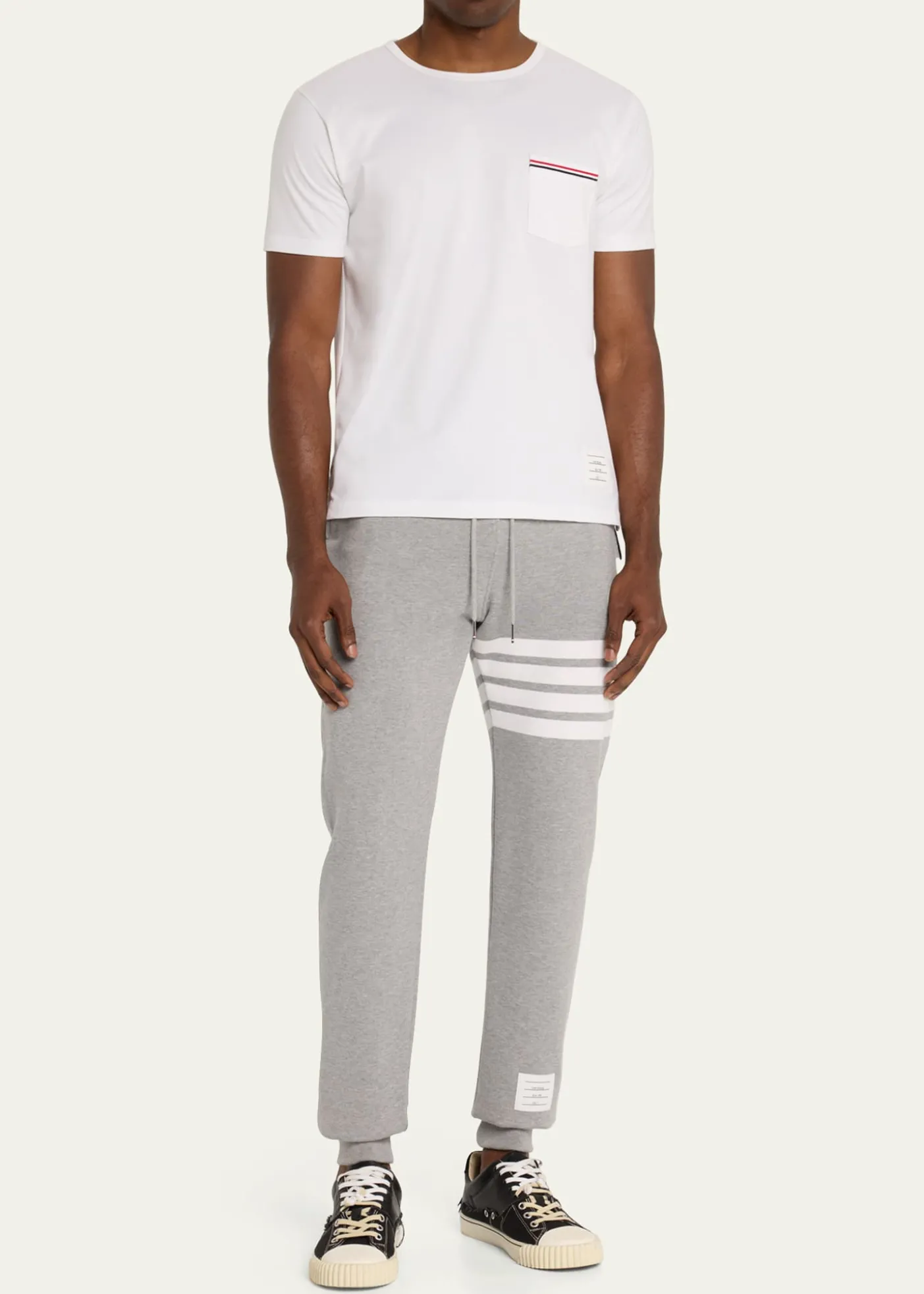 Thom BrowneMen's Classic Drawstring Sweatpants with Stripe Detail