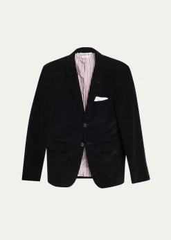 Thom BrowneMen's Corduroy Stripe-Lined Blazer
