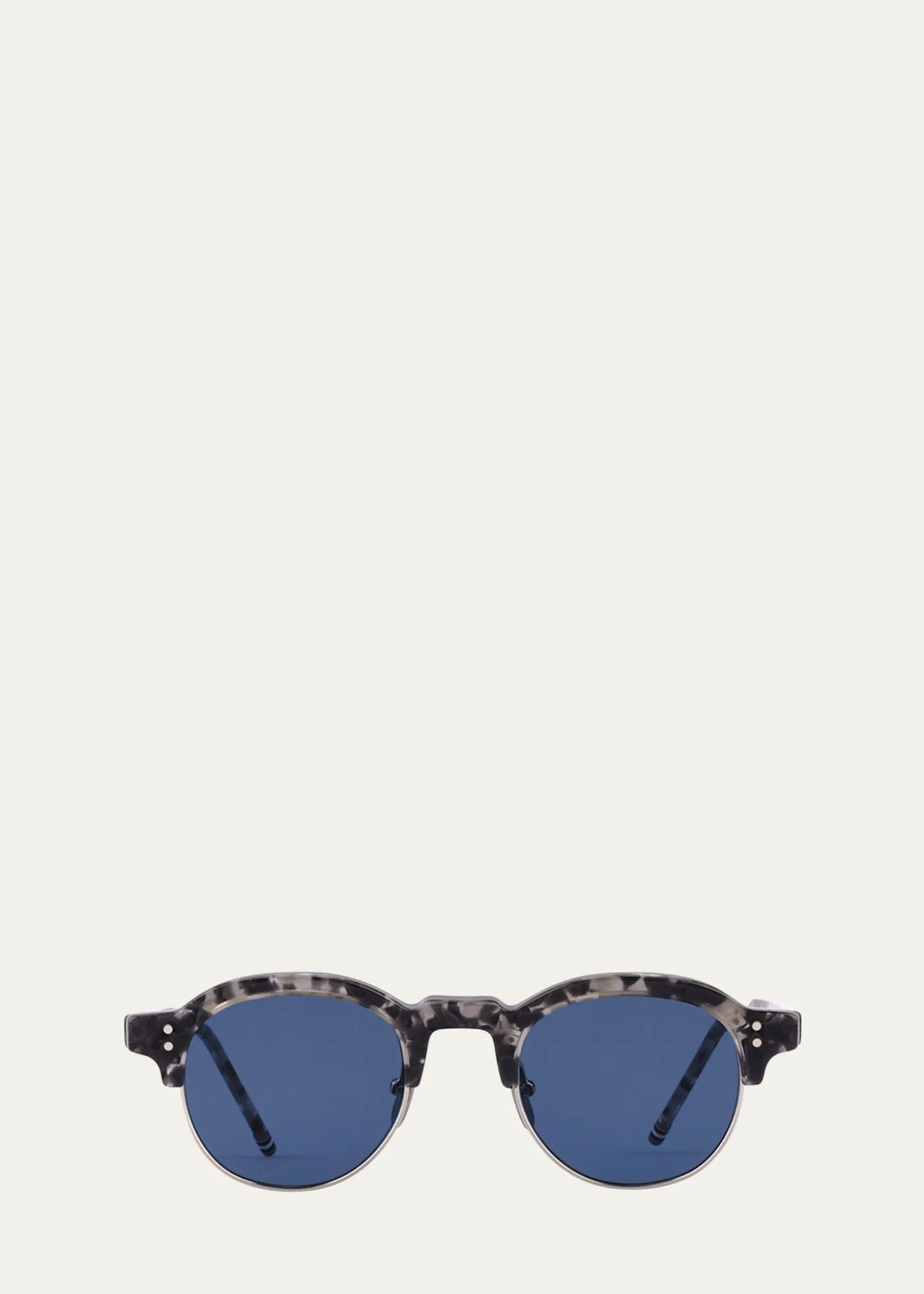 Thom BrowneMen's Oval Half-Rim Sunglasses