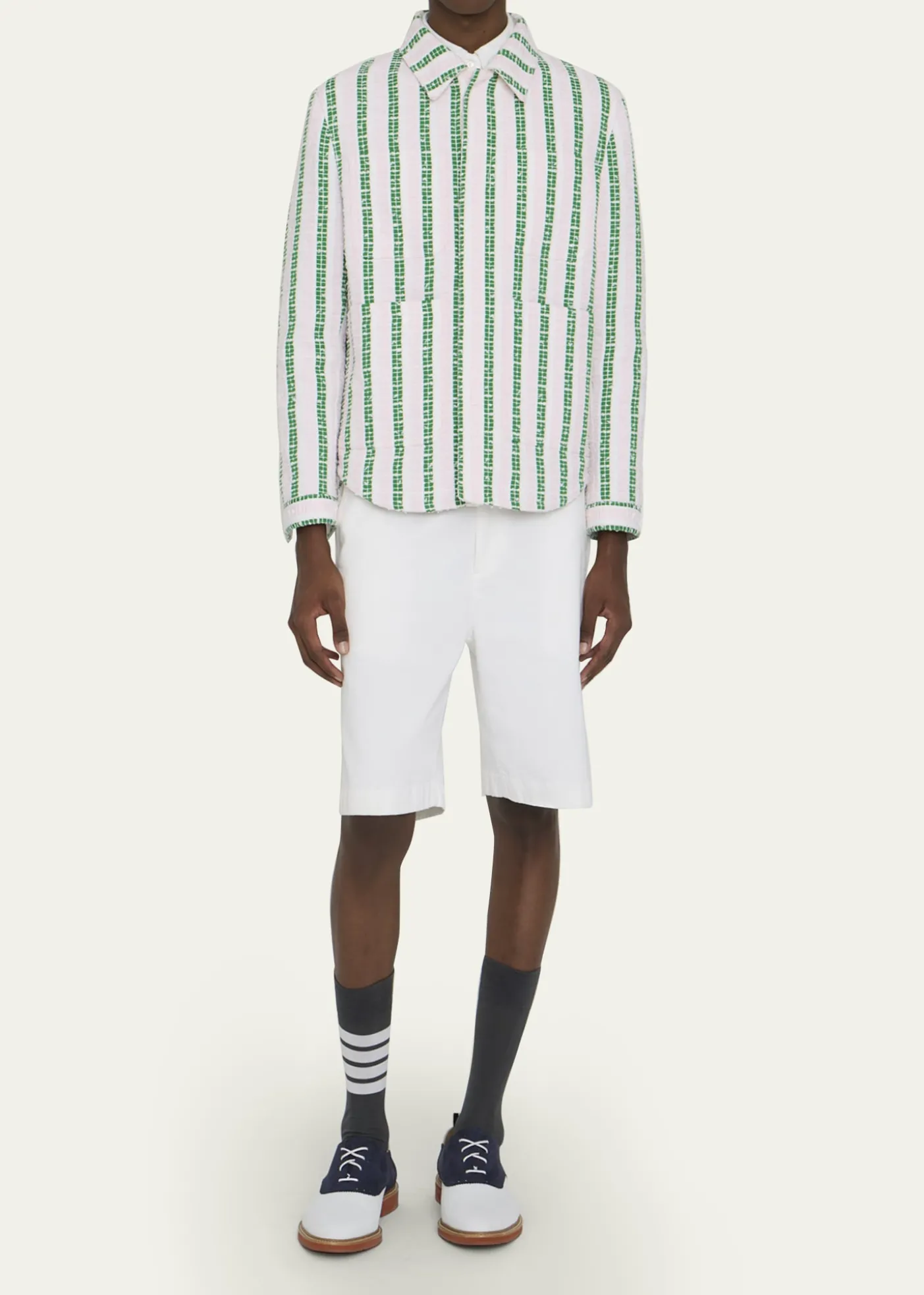 Thom BrowneMen's Rep Stripe Poplin Oversized Overshirt
