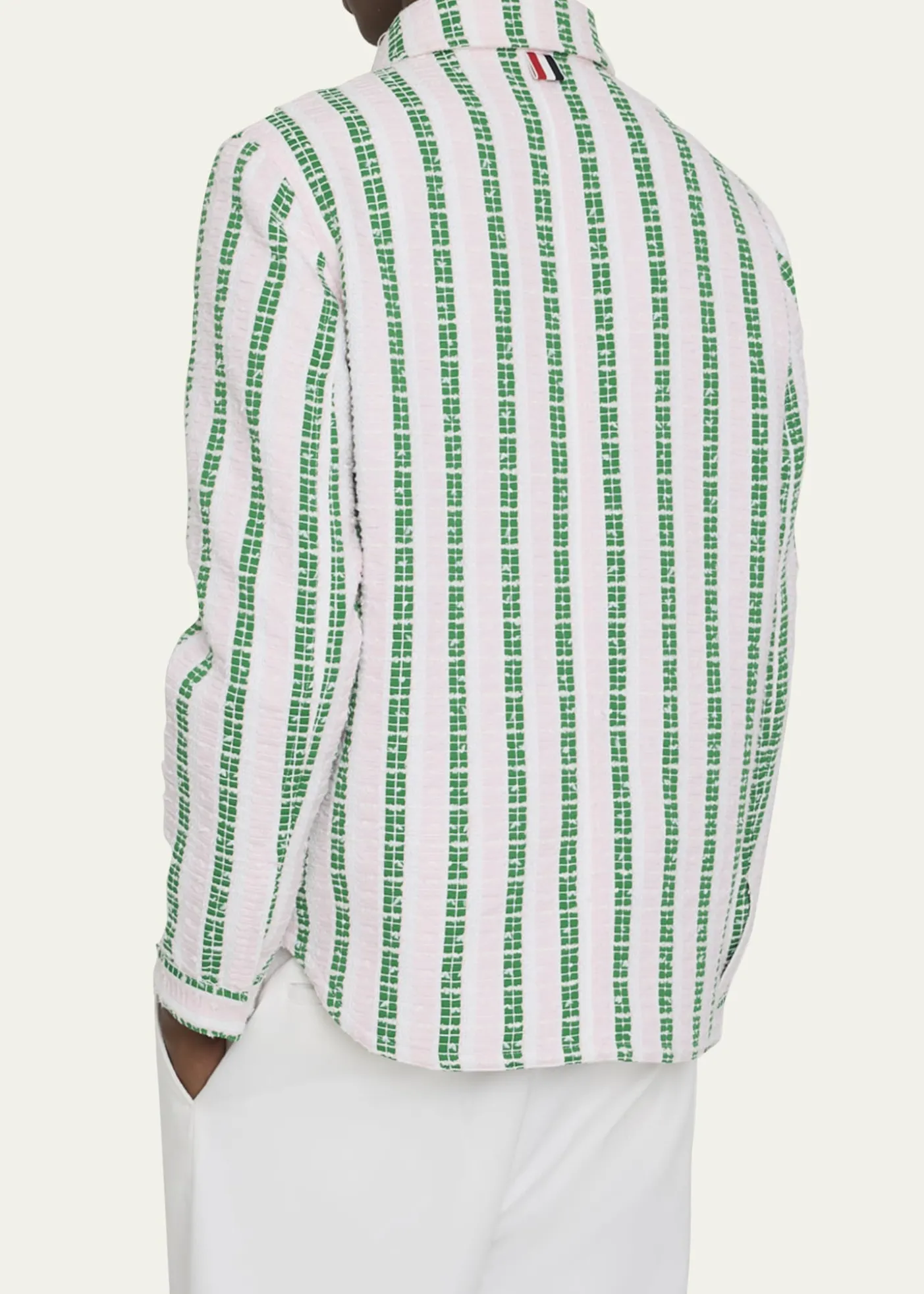 Thom BrowneMen's Rep Stripe Poplin Oversized Overshirt