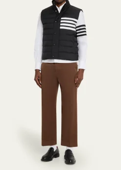 Thom BrowneMen's Shiny Ripstop 4-Bar Down Vest