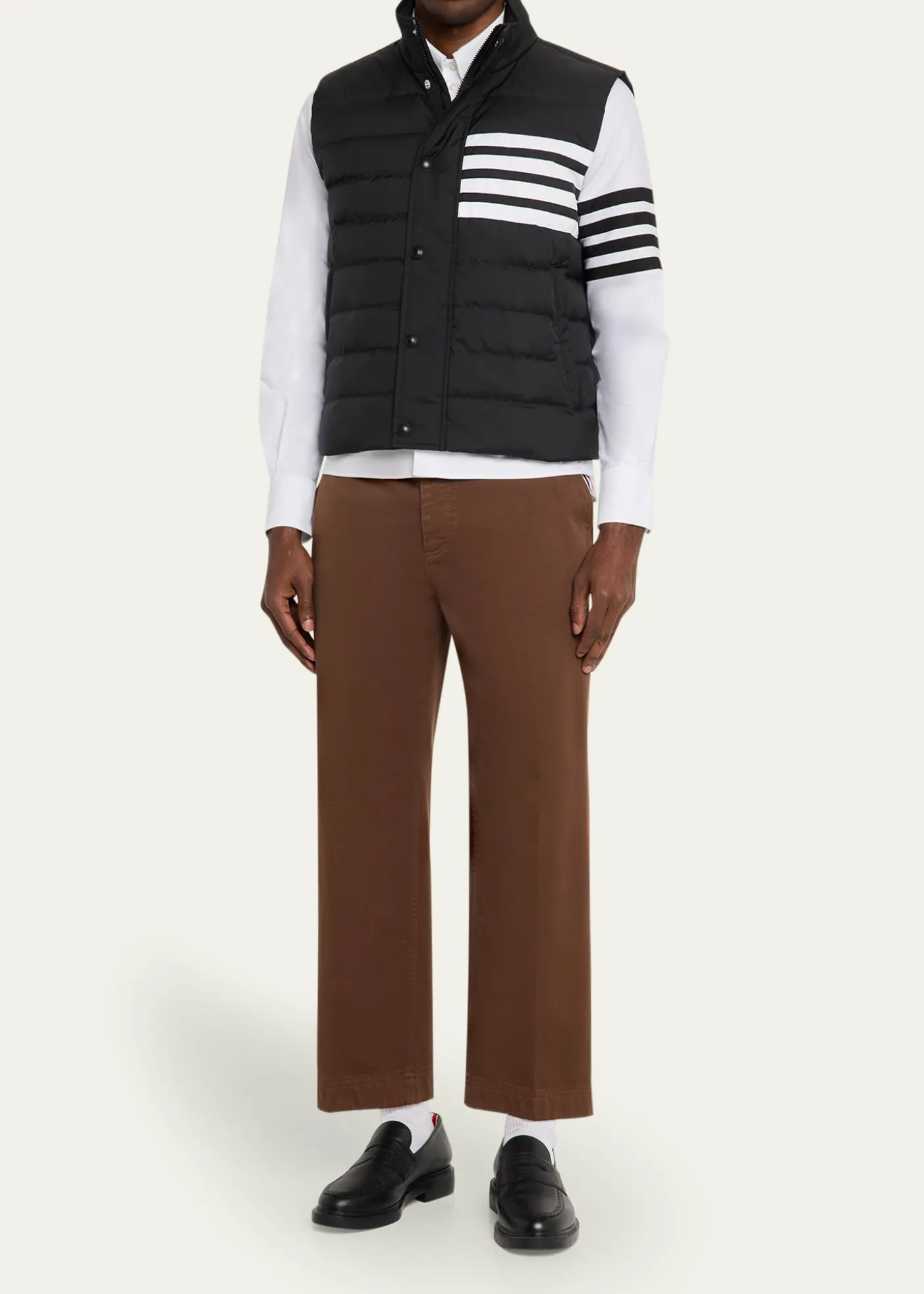 Thom BrowneMen's Shiny Ripstop 4-Bar Down Vest