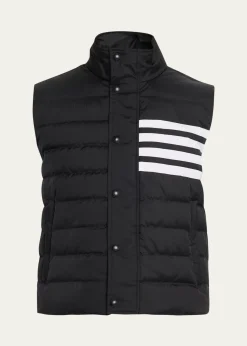 Thom BrowneMen's Shiny Ripstop 4-Bar Down Vest