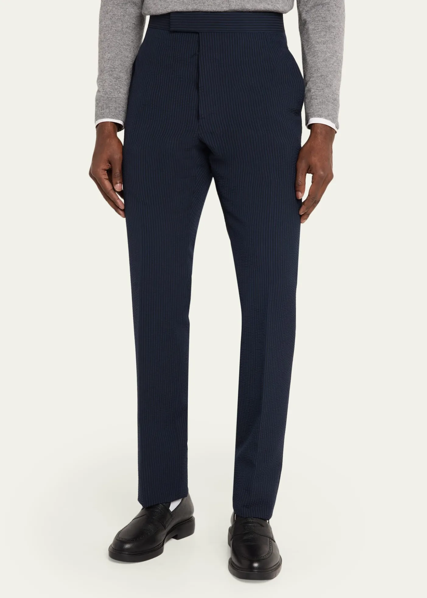 Thom BrowneStripe Cotton Tailored Pants