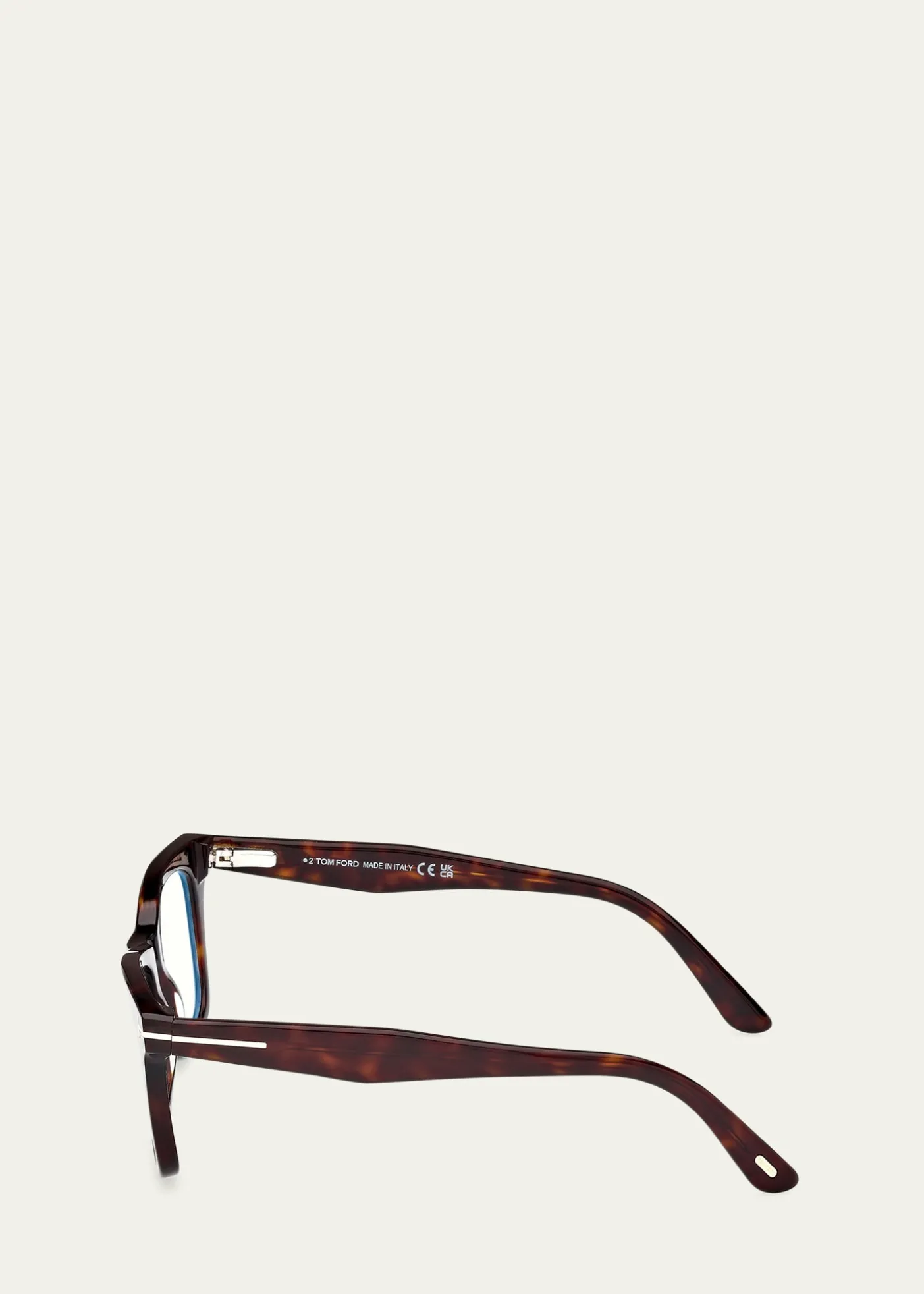 TOM FORDMen's Blue Light-Blocking Square Glasses with Clip-On Lenses