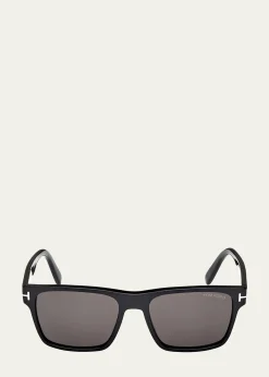 TOM FORDMen's Calder Acetate Square Sunglasses