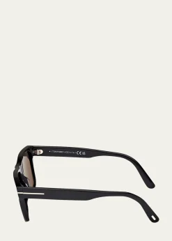 TOM FORDMen's Calder Acetate Square Sunglasses