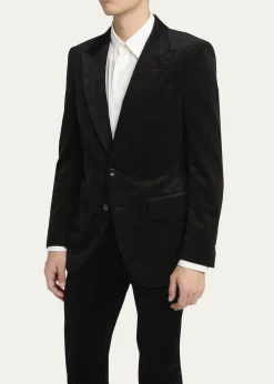 TOM FORDMen's Dyllan Velvet Polka Dot Dinner Jacket