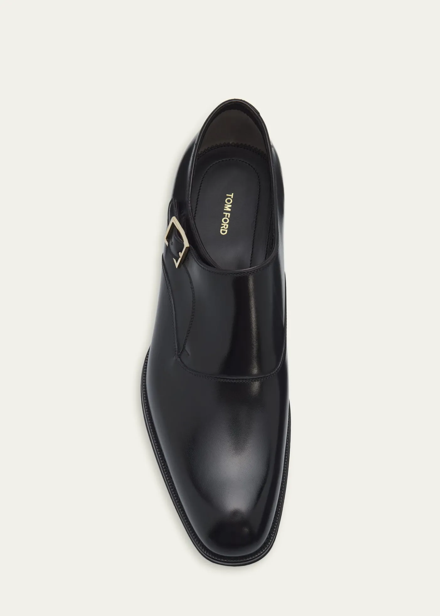 TOM FORDMen's Edgar Burnished Leather Monk-Strap Loafers