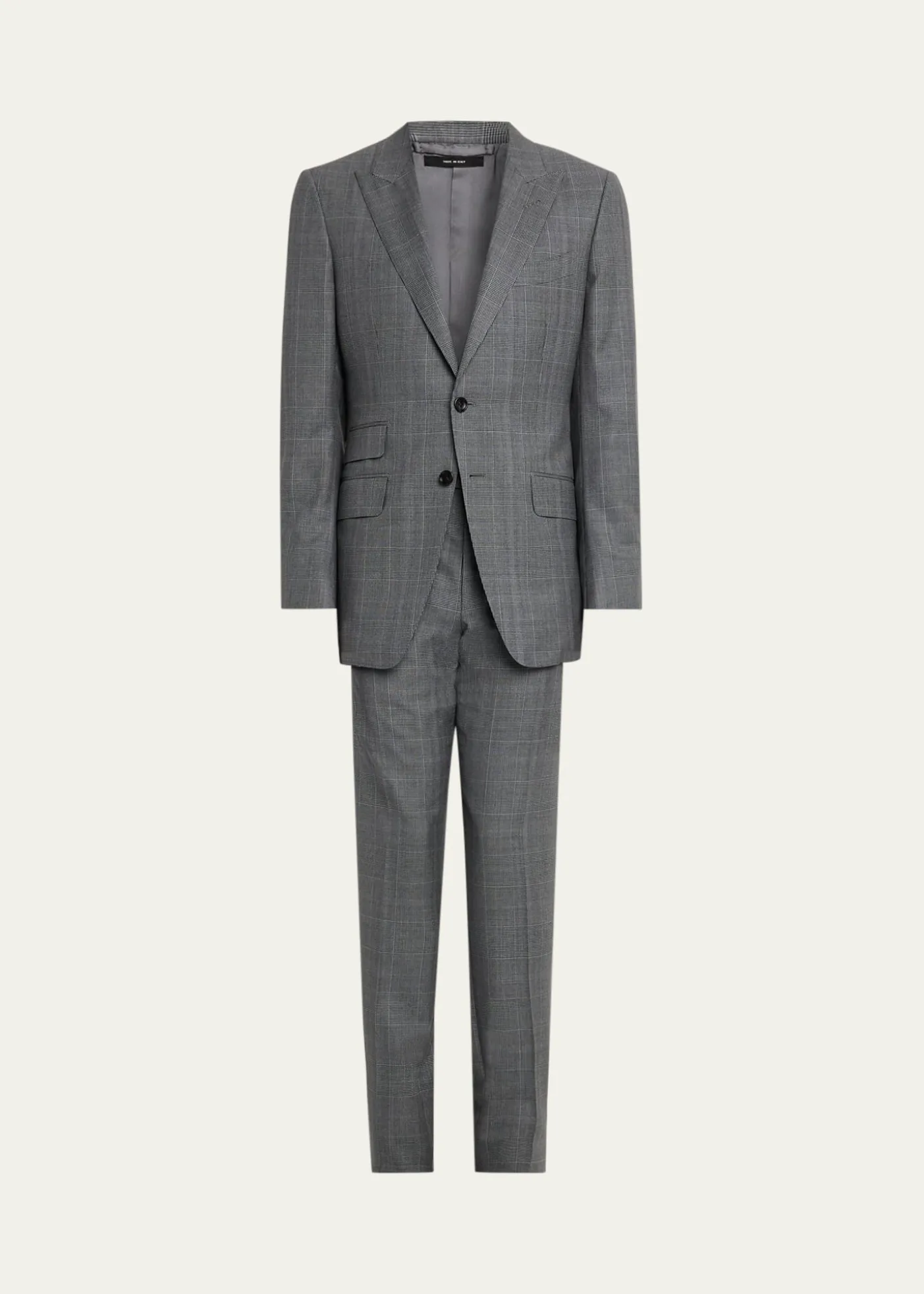 TOM FORDMen's Herringbone Wool Prince of Wales Peak-Lapel Suit