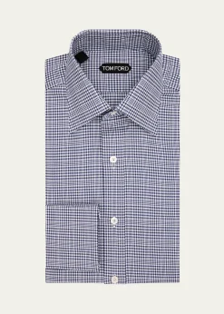 TOM FORDMen's Mutli-Check Cotton Dress Shirt