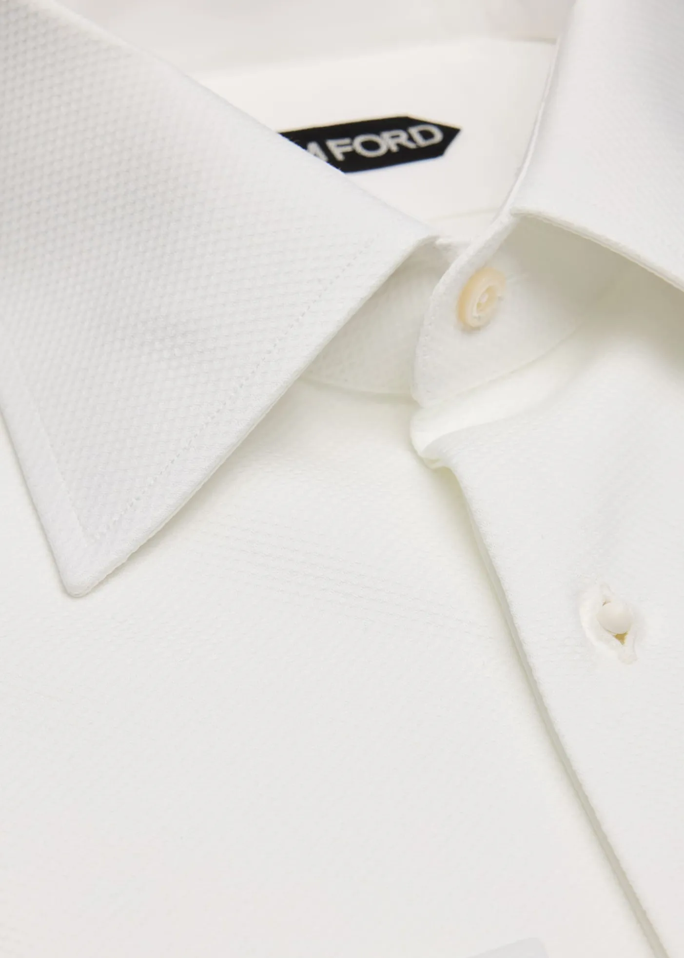 TOM FORDMen's Poplin Piquet French Cuff Dress Shirt