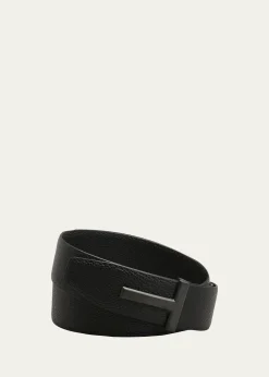TOM FORDMen's Reversible T-Buckle Leather Belt, 40mm