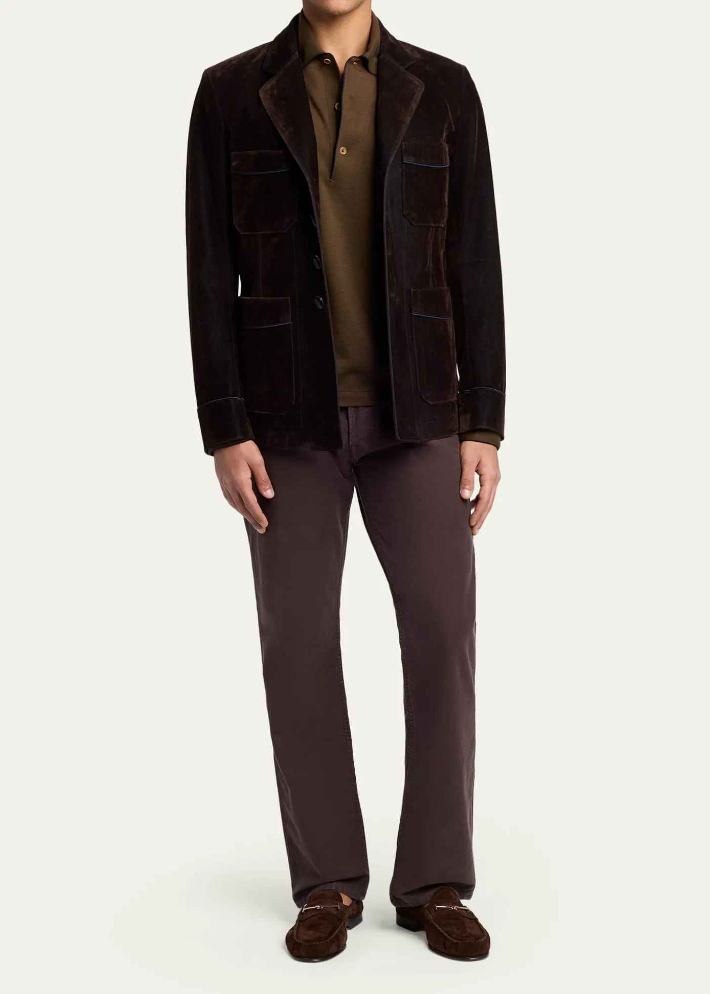 TOM FORDMen's Ripley Suede Moccasin T-Bit Loafers