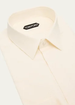 TOM FORDMen's Tonal Polka Dot Lyocell Dress Shirt