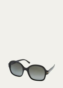 TOM FORDDelphine-02 Gradient Round Acetate Sunglasses
