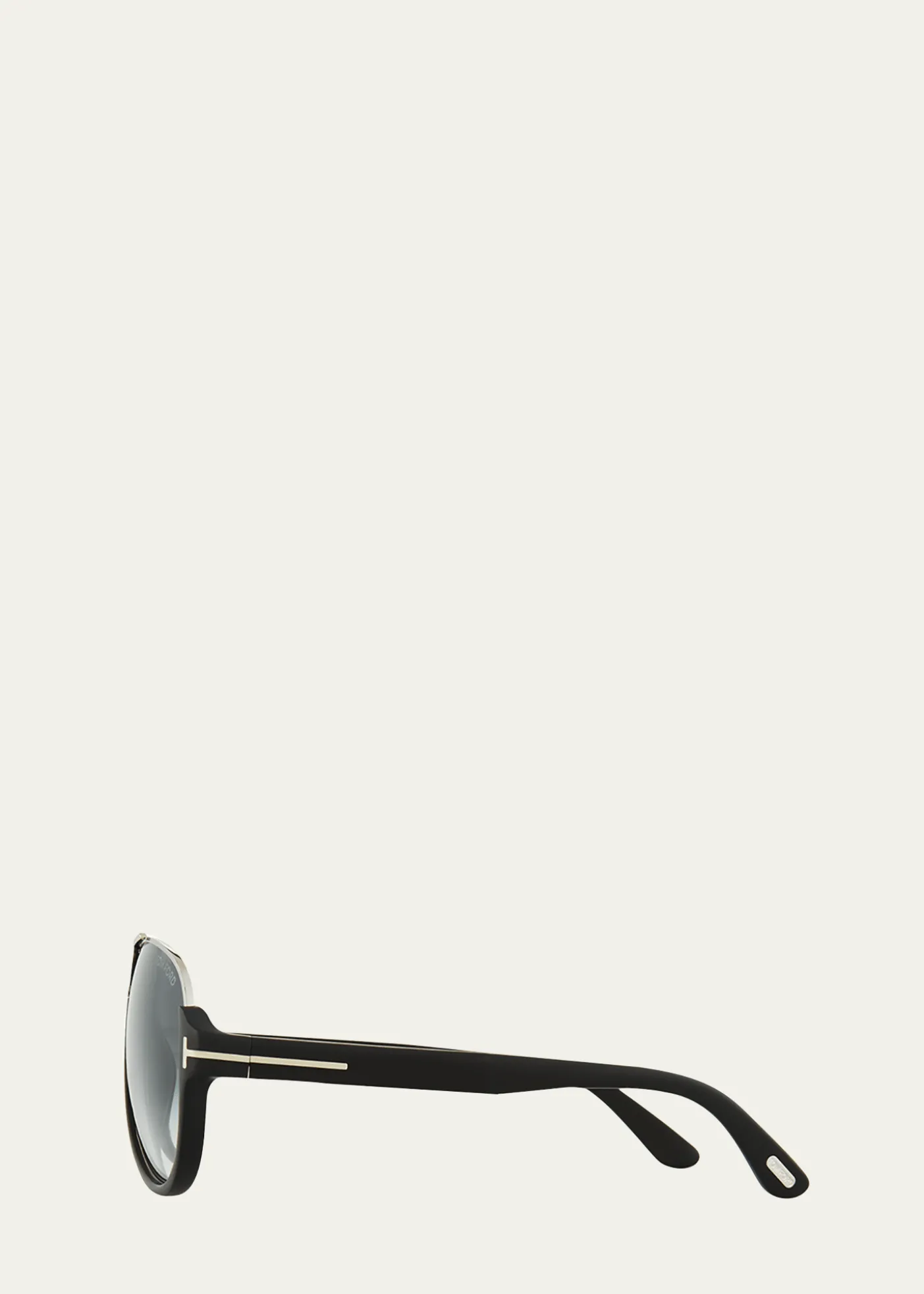 TOM FORDDimitry Half-Rim Aviator Sunglasses, Matte Black/Shiny Dark Ruthenium/Gradient Blue