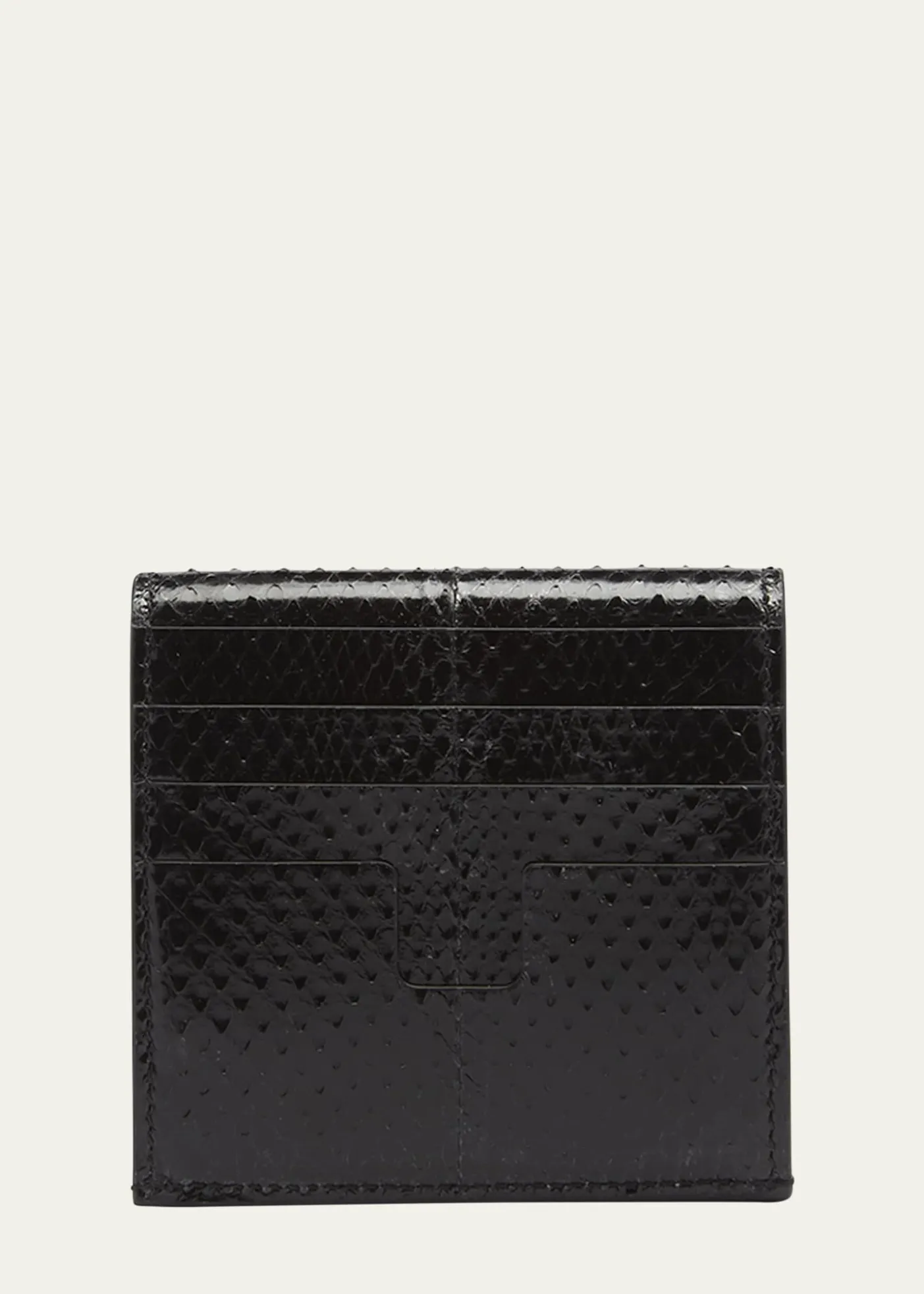 TOM FORDFlap Card Holder in Snake-Embossed Leather