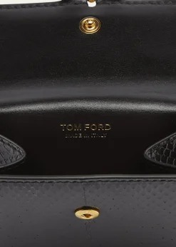 TOM FORDFlap Card Holder in Snake-Embossed Leather