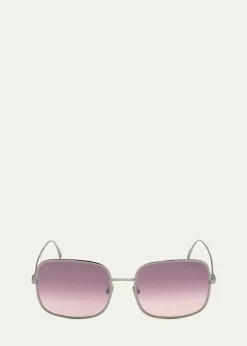 TOM FORDKeira Square Mirrored Metal Sunglasses