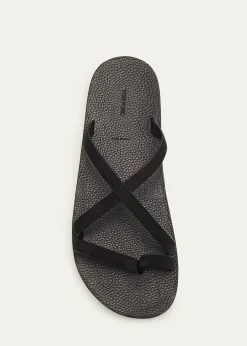 TOM FORDMen's Alfred Suede & Leather Toe-Ring Sandals