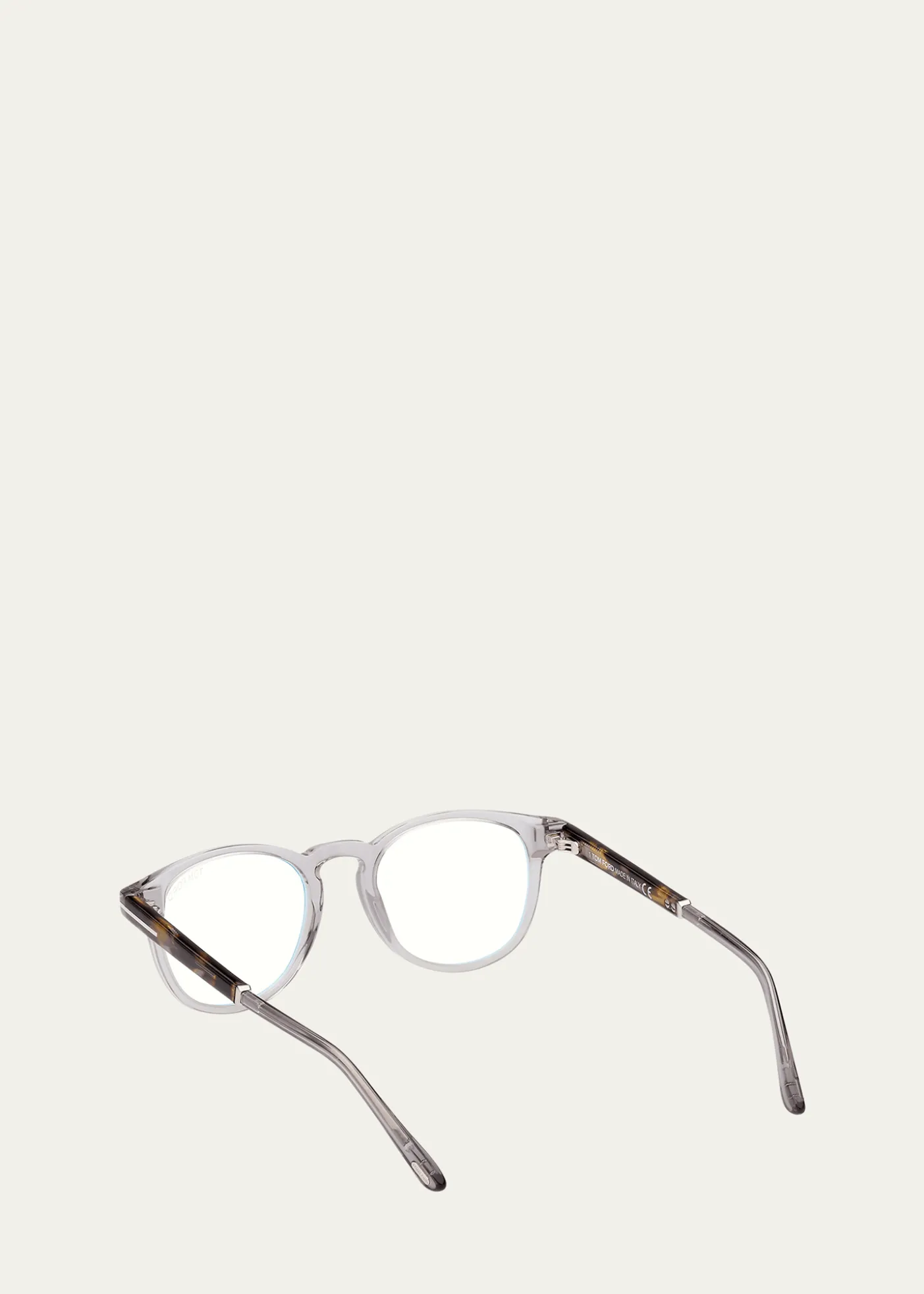 TOM FORDMen's Blue Light Blocking Acetate Round Optical Glasses