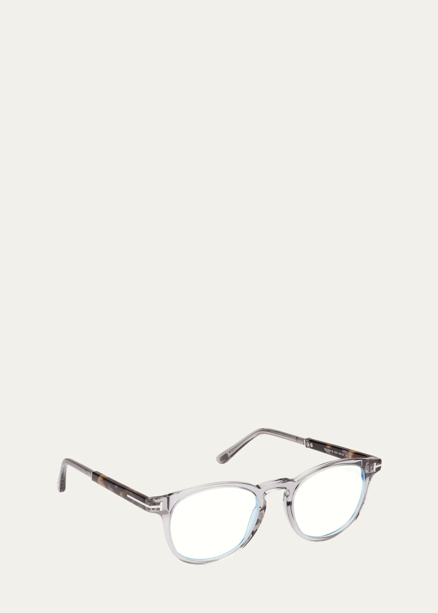 TOM FORDMen's Blue Light Blocking Acetate Round Optical Glasses