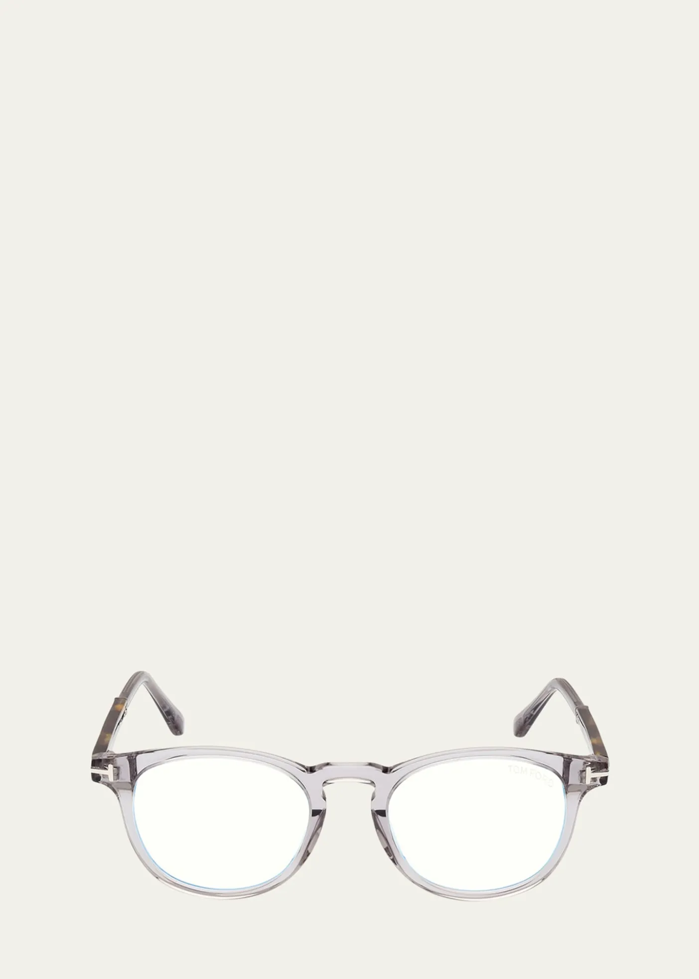 TOM FORDMen's Blue Light Blocking Acetate Round Optical Glasses