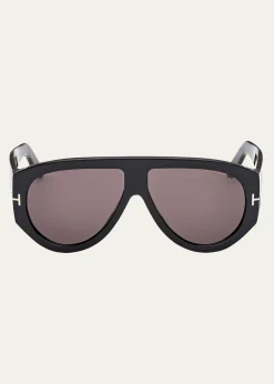 TOM FORDMen's Bronson T-Logo Shield Sunglasses