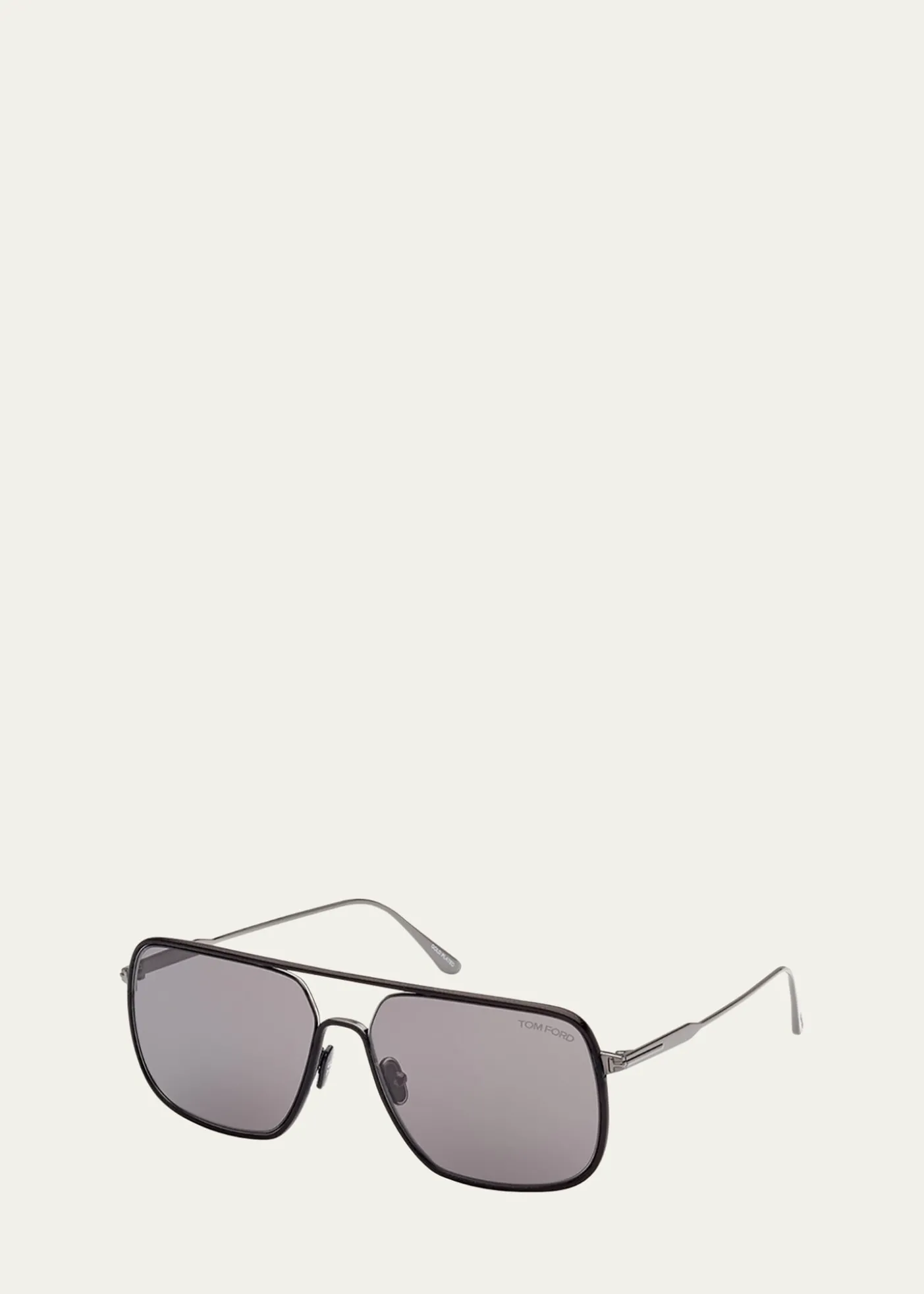 TOM FORDMen's Cliff Metal & Leather Aviator Sunglasses