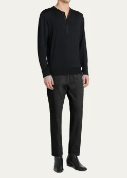 TOM FORDMen's Comfort Stretch Slim Flat-Front Trousers