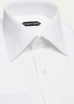 TOM FORDMen's Cotton Piqué Dress Shirt with French Cuffs