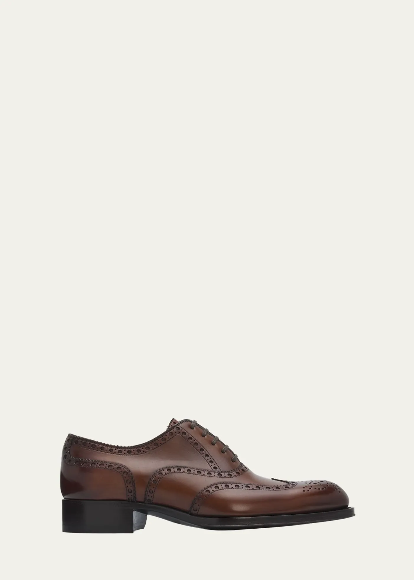 TOM FORDMen's Edgar Burnished Leather Brogue Oxford Shoes