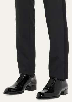 TOM FORDMen's Elkan Patent Leather Oxfords